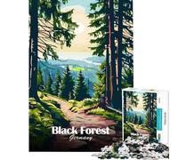 Teenagers Puzzles 1000 Piece Jigsaws Black Forest Germany Landscape Illustration Jigsaw Hands-on Game Birthday Present Deal As Gifts for The Whole Family (Size 38x26cm)