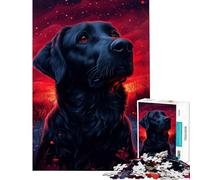 Teenagers Puzzles 1000 Piece Jigsaws Black Labrador Red Sunset Help The Brain Exercise Pattern Assembly Relax Games Suitable for Ages 14 And Up (50x75cm)