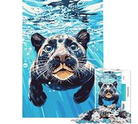 Teenagers Puzzles 1000 Piece Jigsaws Black Panther Swimming Underwater Help The Brain Exercise For Family Fun DIY Toys for And from 14 Years And over (50x75cm)