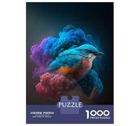 Teenagers Puzzles 1000 Piece Jigsaws Blue Bird in Smoke Jigsaws for Adults Fun Games Presents for Women Deal As Gifts for The Whole Family 70x50cm/1000pcs