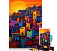 Teenagers Puzzles 1000 Piece Jigsaws Brazilian Favela Tight Joint Game Cognitive Game Toy Easy Time Fun Xmas Decor Gift (38x26cm)