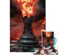 Teenagers Puzzles 1000 Piece Jigsaws Burning Chess Rook Help The Brain Exercise Pattern Assembly Relax Games Suitable for Ages 14 And Up (50x75cm)