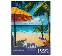 Teenagers Puzzles 1000 Piece Jigsaws Cancun Beach Scene Puzzles for Adults Brain Teaser Game Wall Decoration Stress Reduction Gifts 52x38cm/1000pcs