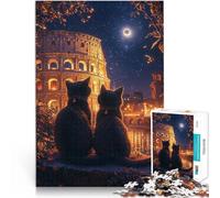 teenagers Puzzles 1000 Piece Jigsaws Cats in Rome Night Handgeschwindigkeitswettbewerb Wichtelgeschenke75x50cm