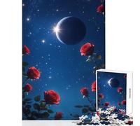 Teenagers Puzzles 1000 Piece Jigsaws Celestial Roses Under A Cosmic Night Home Decoration Toys Secret Santa Gifts Family Games Help The Brain Exercise Size 38x26cm