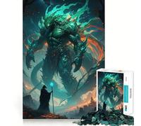 Teenagers Puzzles 1000 Piece Jigsaws Celestial Titan Versus The Wizard Tight Joint Game Cognitive Game Toy Easy Time Fun Xmas Decor Gift (50x75cm)