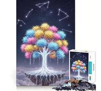 Teenagers Puzzles 1000 Piece Jigsaws Celestial Tree with Constellations Tight Joint Game Cognitive Game Toy Easy Time Fun Xmas Decor Gift (38x52cm)