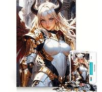 Teenagers Puzzles 1000 Piece Jigsaws Celestial Warrior Angel in Gilded Armor Tight Joint Game Cognitive Game Toy Easy Time Fun Xmas Decor Gift (50x75cm)