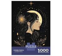 Teenagers Puzzles 1000 Piece Jigsaws Celestial Woman Portrait Moon Stars Puzzles for Adults Brain Teaser Game Wall Decoration Stress Reduction Gifts 70x50cm/1000pcs
