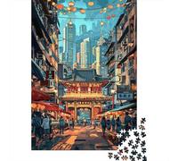 Teenagers Puzzles 1000 Piece Jigsaws Charming Night Market Entrance Puzzles for Adults Brain Teaser Game Wall Decoration Stress Reduction Gifts 52x38cm/1000pcs