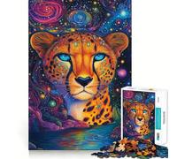 Teenagers Puzzles 1000 Piece Jigsaws Cheetah Cosmos - Tight Joint Game Cognitive Game Toy Easy Time Fun Xmas Decor Gift (38x52cm)