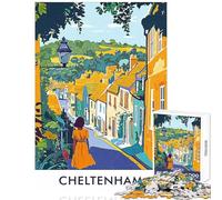 Teenagers Puzzles 1000 Piece Jigsaws Cheltenham Town Illustration Educational Game Wall Art Home Decoration Toys Wishlist with Santa Claus (50X75cm)