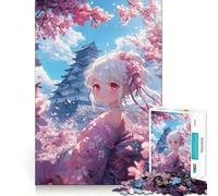 Teenagers Puzzles 1000 Piece Jigsaws Cherry Blossom Beauty- Tight Joint Game Cognitive Game Toy Easy Time Fun Xmas Decor Gift (38x52cm)