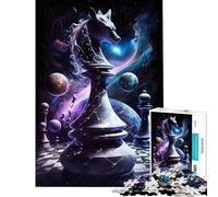 Teenagers Puzzles 1000 Piece Jigsaws Chess Knight in Universe Educational Games Toy Intellectual Game Gifts Ideas But Fun And Humorous (Size 38x52cm)