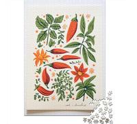 Teenagers Puzzles 1000 Piece Jigsaws Chili Pepper Illustration Art Print Puzzles for Adults Brain Teaser Game Wall Decoration Stress Reduction Gifts 70x50cm/1000pcs