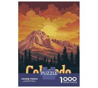 Teenagers Puzzles 1000 Piece Jigsaws Colorado Mountain Sunset Jigsaws for Adults Fun Games Presents for Women Deal As Gifts for The Whole Family 52x38cm/1000pcs
