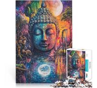 teenagers Puzzles 1000 Piece Jigsaws Colorful Buddha Statue Für Familienspaß Geschenke für Freunde und Familie38x26cm