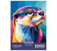 Teenagers Puzzles 1000 Piece Jigsaws Colorful Otter Portrait Puzzles for Adults Brain Teaser Game Wall Decoration Stress Reduction Gifts 52x38cm/1000pcs