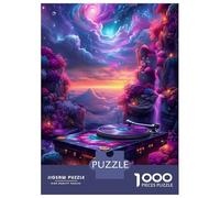Teenagers Puzzles 1000 Piece Jigsaws Cosmic Turntable Vinyl Record Player Jigsaws for Adults Fun Games Presents for Women Deal As Gifts for The Whole Family 52x38cm/1000pcs