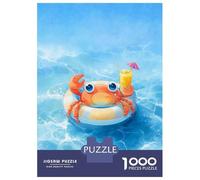 Teenagers Puzzles 1000 Piece Jigsaws Crab on Float with Drink Jigsaw Relaxing Games Analysis And Logic Deal As Gifts for The Whole Family 38x26cm/1000pcs
