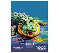 Teenagers Puzzles 1000 Piece Jigsaws Crocodile Wpap Pop Art Jigsaw Puzzle Fun Games Birthday Present Deal As Gifts for The Whole Family 52x38cm/1000pcs