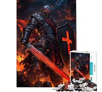 Teenagers Puzzles 1000 Piece Jigsaws Crusader Knight Commander Poster Challenging To Complete Learning Educational Family Games for And from 14 Years And over (38x26cm)