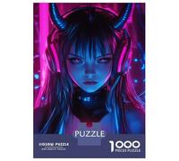 Teenagers Puzzles 1000 Piece Jigsaws Cyber Devil Girl Jigsaw Puzzle Fun Games Birthday Present Deal As Gifts for The Whole Family 70x50cm/1000pcs