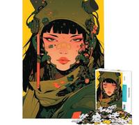 Teenagers Puzzles 1000 Piece Jigsaws Cyberpunk Female Warrior Help The Brain Exercise For Family Fun DIY Toys for And from 14 Years And over (38x52cm)