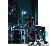 Teenagers Puzzles 1000 Piece Jigsaws Cyberpunk Night Difficult And Challenge Wall Art Family Game for 14+ Puzzle Game Offered (38x26cm)
