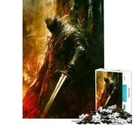 Teenagers Puzzles 1000 Piece Jigsaws Dark Knight with Sword Challenging To Complete Learning Educational Family Games for And from 14 Years And over (38x26cm)