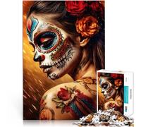 teenagers Puzzles 1000 Piece Jigsaws Day of the Dead Girl Handgeschwindigkeitswettbewerb Wohnkunstdekor75x50cm