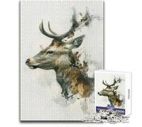 Teenagers Puzzles 1000 Piece Jigsaws Deer Elegance Educational Family Game Difficult Hard Birthday Gift Size 38x26cm