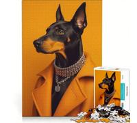 Teenagers Puzzles 1000 Piece Jigsaws Doberman in A Coat Educational Games Enhance Memory Birthday Present Gifts 50x75cm