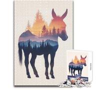 Teenagers Puzzles 1000 Piece Jigsaws Donkey Mountain Sunset Beautiful Design Game Perfect Decoration Gift For Birthdays Size 38x52cm