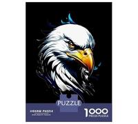Teenagers Puzzles 1000 Piece Jigsaws Eagle Head Portrait on Black Background Jigsaws for Adults Fun Games Presents for Women Deal As Gifts for The Whole Family 38x26cm/1000pcs