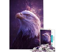 Teenagers Puzzles 1000 Piece Jigsaws Eagle Under The Cosmic Sea for Birthday, Chrismas Wall Decoration Educational Game for And 14 Years And over (38x26cm)