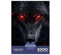 Teenagers Puzzles 1000 Piece Jigsaws Evil Black Wolf Portrait Jigsaw Puzzle Fun Games Birthday Present Deal As Gifts for The Whole Family 38x26cm/1000pcs