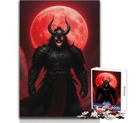 Teenagers Puzzles 1000 Piece Jigsaws Evil Warrior with Red Moon Educational Family Game Difficult Hard Birthday Gift Size 38x26cm