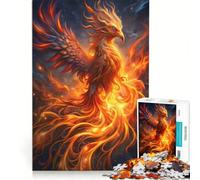Teenagers Puzzles 1000 Piece Jigsaws Fiery Phoenix Rising, Impossible Game, Interesting Stress Reduction, for Is Ideal As A Gift 38x52cm