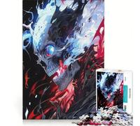 Teenagers Puzzles 1000 Piece Jigsaws Fiery Skull Illustration, Impossible Game, Interesting Stress Reduction, for Is Ideal As A Gift 38x52cm