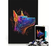 Teenagers Puzzles 1000 Piece Jigsaws Fire Elemental Bull Terrie, Impossible Game, Interesting Stress Reduction, for Is Ideal As A Gift 38x26cm