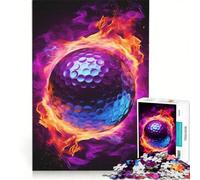 Teenagers Puzzles 1000 Piece Jigsaws Flame Engulfed Golf Ball, Impossible Game, Interesting Stress Reduction, for Is Ideal As A Gift 50x75cm