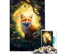 Teenagers Puzzles 1000 Piece Jigsaws Fox In Forest Help The Brain Exercise Pattern Assembly Relax Games Suitable for Ages 14 And Up (38x26cm)