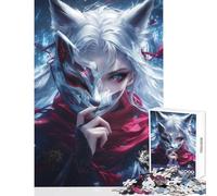 Teenagers Puzzles 1000 Piece Jigsaws Fox Mask Enigma Jigsaw Puzzles for Teenagers Pattern Assembly Challenging To Complete Unique Challenge Game (50x75cm)