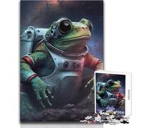 Teenagers Puzzles 1000 Piece Jigsaws Frog Space Astronaut Educational Family Game Difficult Hard Birthday Gift Size 38x26cm