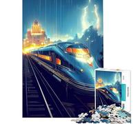 Teenagers Puzzles 1000 Piece Jigsaws Futuristic Locomotive Help The Brain Exercise Pattern Assembly Relax Games Suitable for Ages 14 And Up (38x52cm)