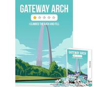 Teenagers Puzzles 1000 Piece Jigsaws Gateway Arch Funny Review Jigsaw Puzzles for Teenagers Pattern Assembly Challenging To Complete Unique Challenge Game (50x75cm)