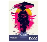 Teenagers Puzzles 1000 Piece Jigsaws Geisha Silhouette at Sunset - Traditional Elegance Jigsaws for Adults Fun Games Presents for Women Deal As Gifts for The Whole Family 70x50cm/1000pcs
