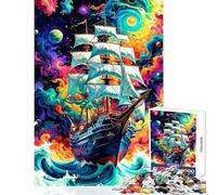 Teenagers Puzzles 1000 Piece Jigsaws Ghost Ship Educational Game Presents for Women Educational Toy Wishlist with Santa Claus (50x75cm)