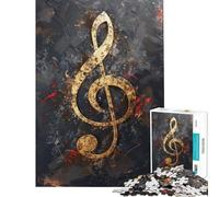 Teenagers Puzzles 1000 Piece Jigsaws Gold Music Notes Jigsaw Puzzle Hands-on Game But Fun And Humorous Stress Reduction Gifts (Size 50x75cm)